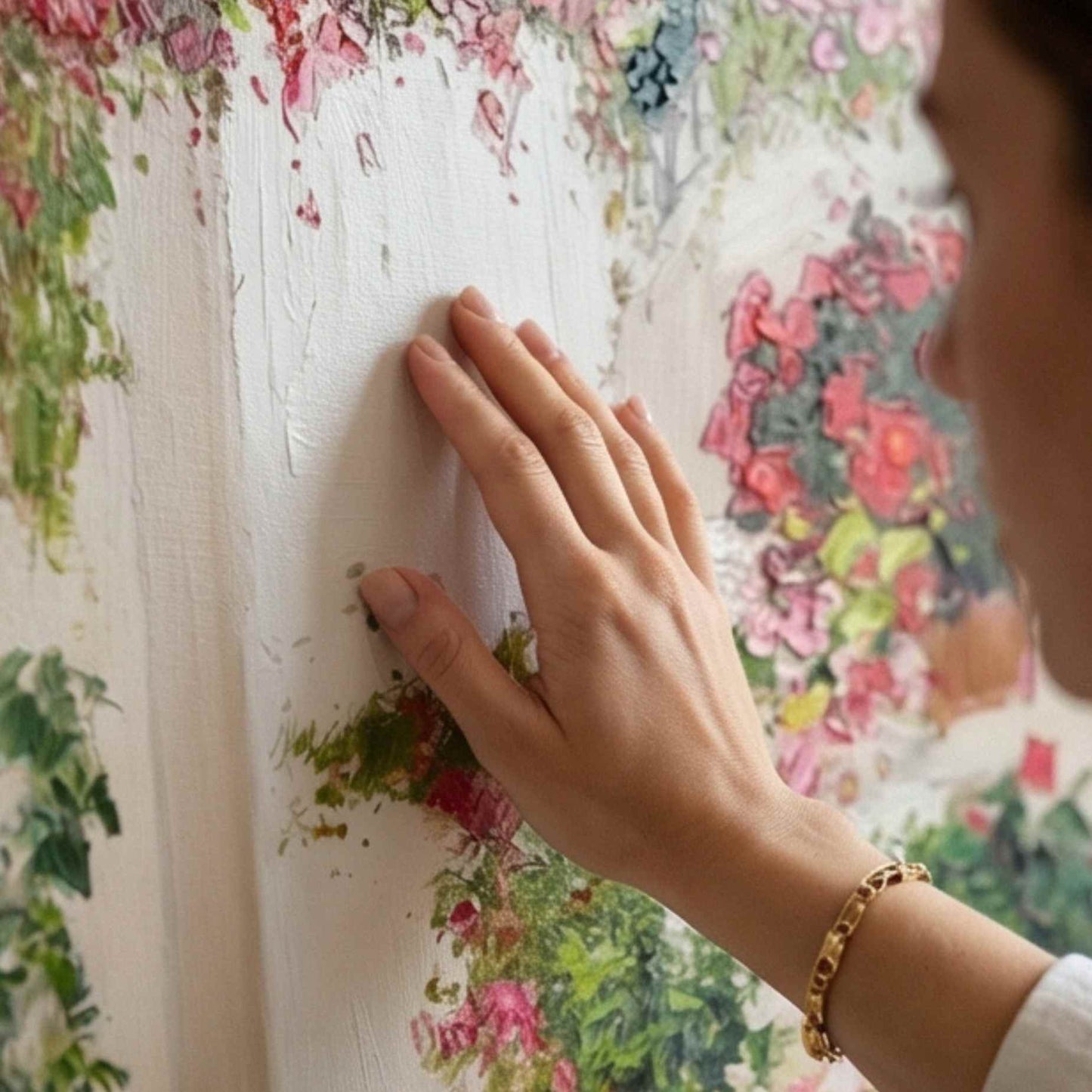 Ölgemälde Mediterraner Blumengarten – Gemälde von Martin