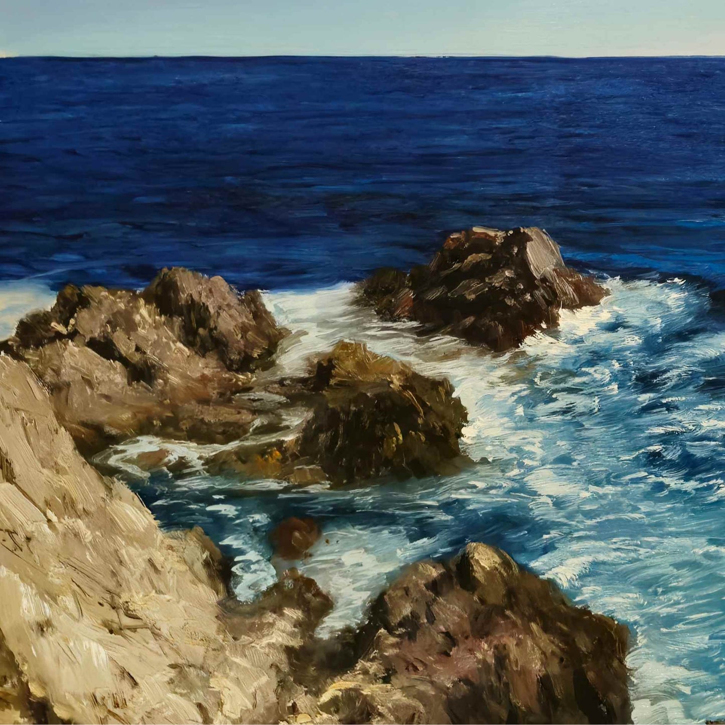 Pintura Las Rocas y El Mar 81x102 cm