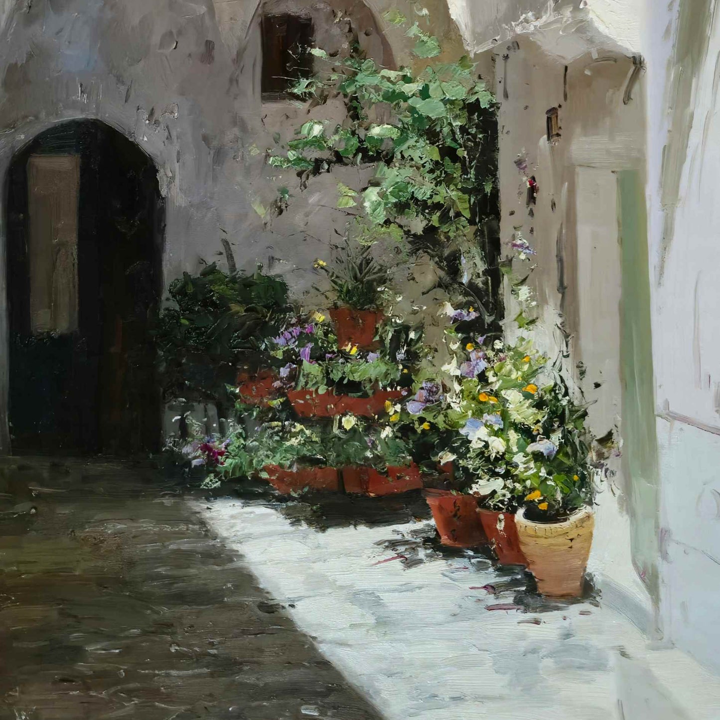 Painting the streets of Frigiliana 81x102 cm