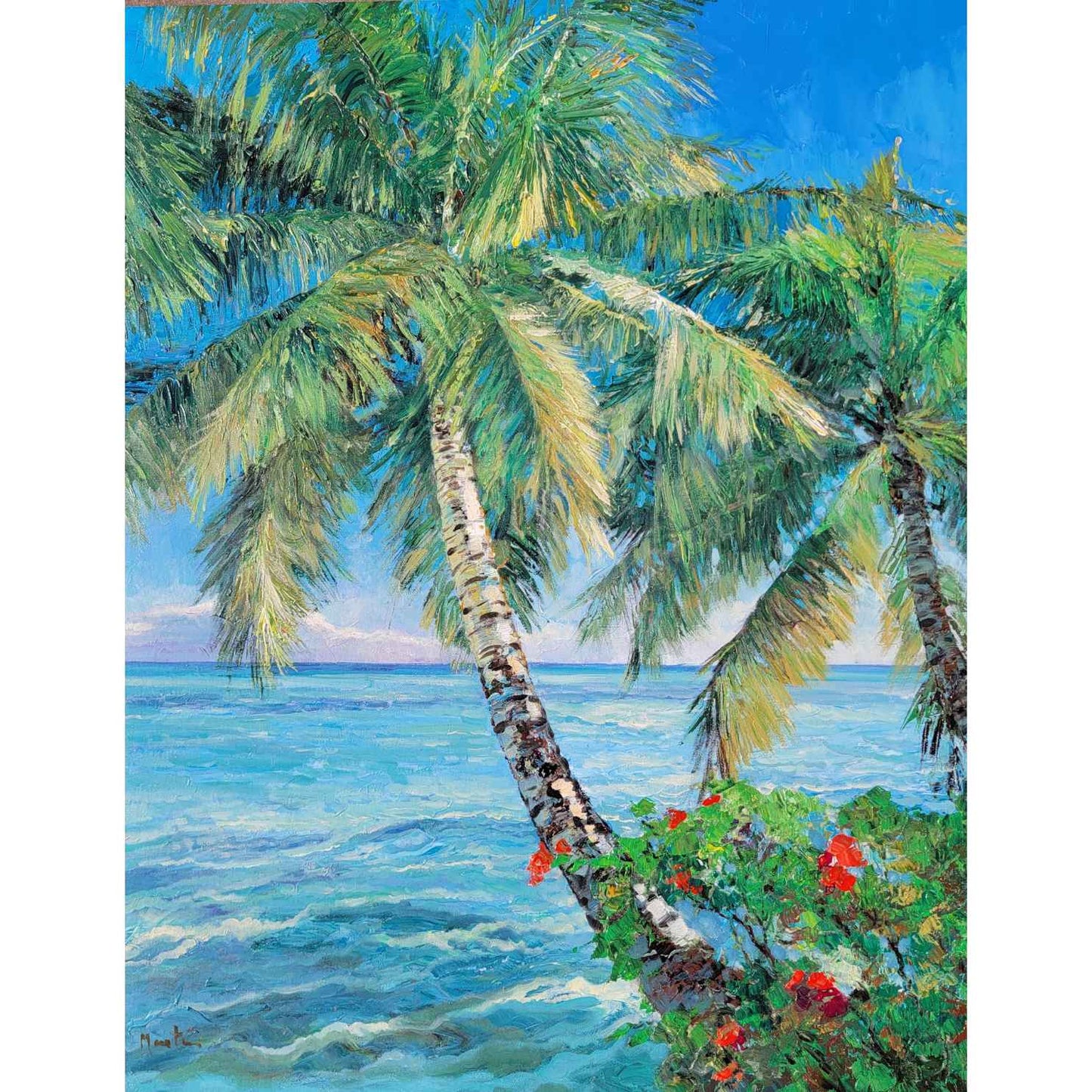 Painting The Palm Tree on the Beach 81x102 cm