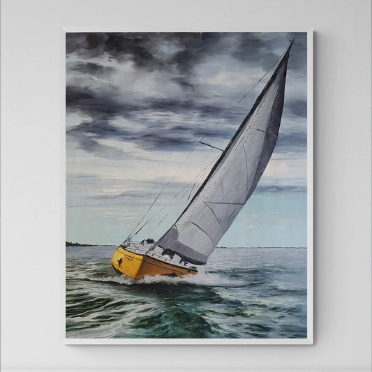 Painting I have a Yellow Boat 81x102 cm