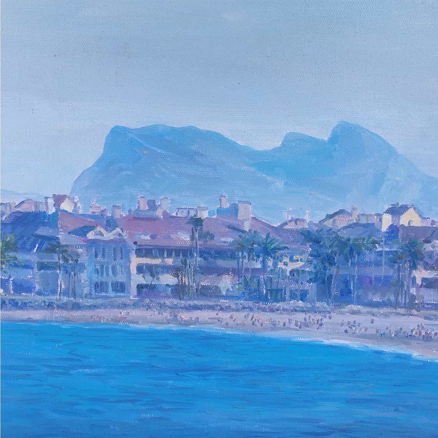 Pintura el Peñón En Sotogrande 120x50cm