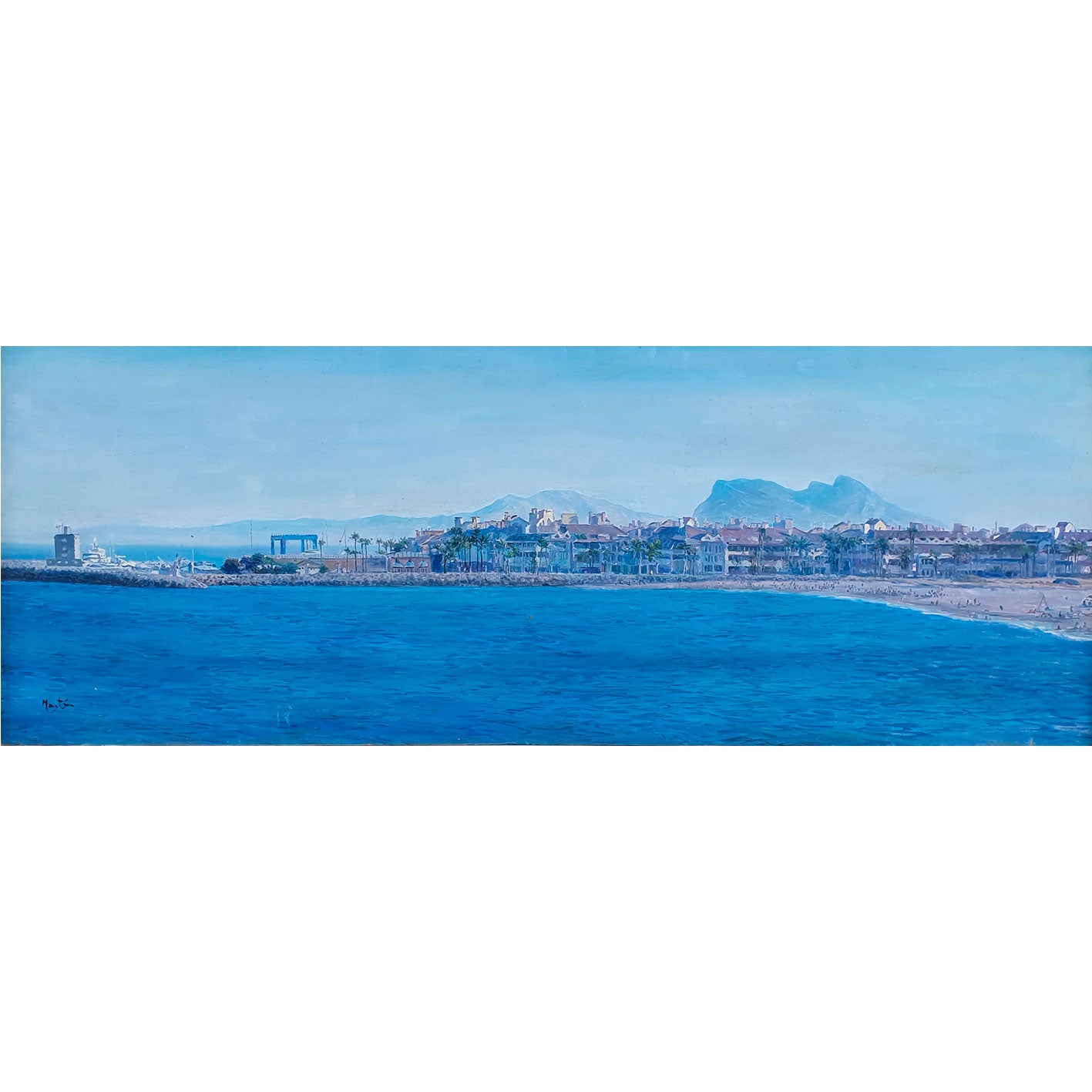 Pintura el Peñón En Sotogrande 120x50cm