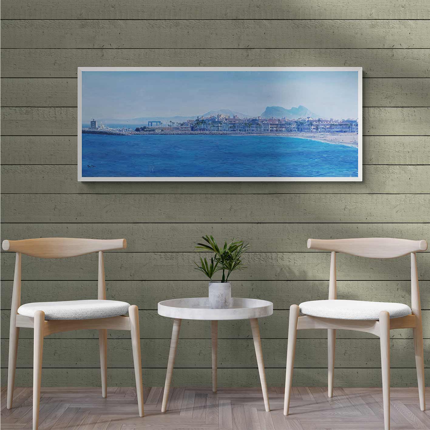 Pintura el Peñón En Sotogrande 120x50cm