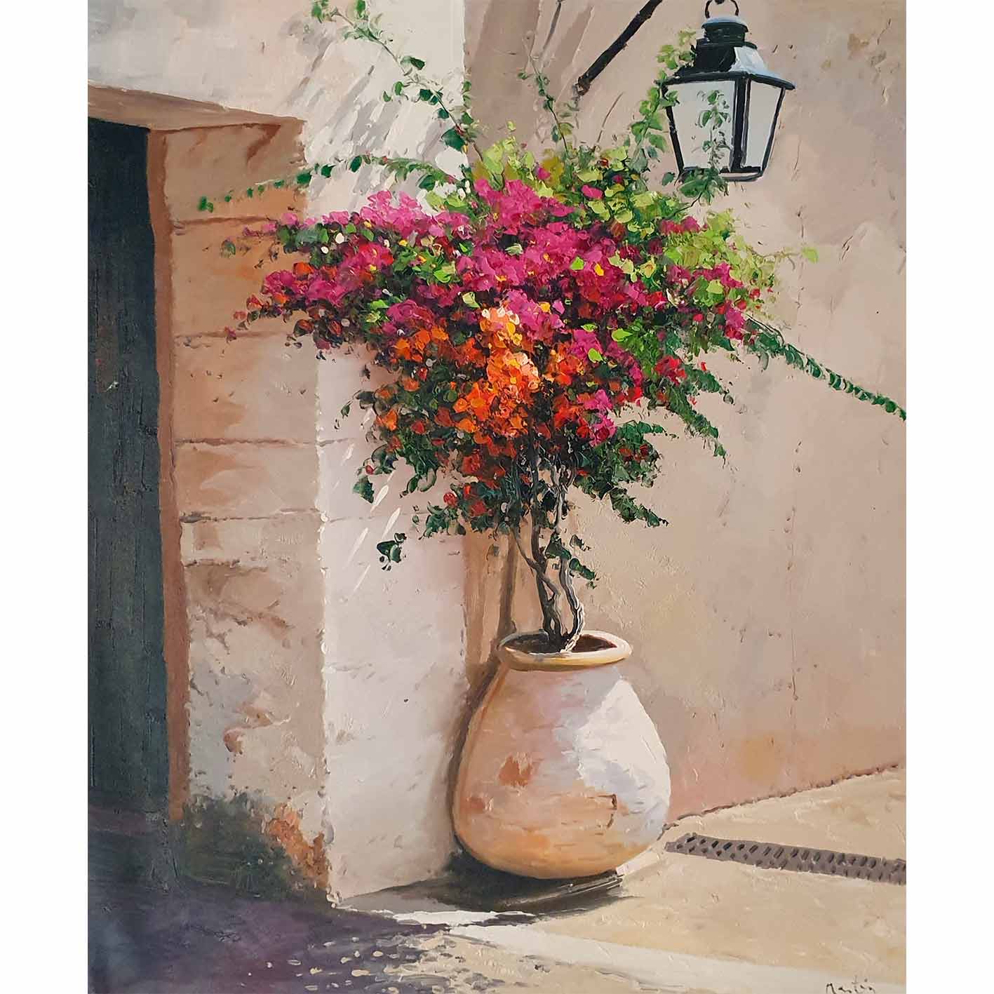 Painting The Bougainvillea 81x102 cm