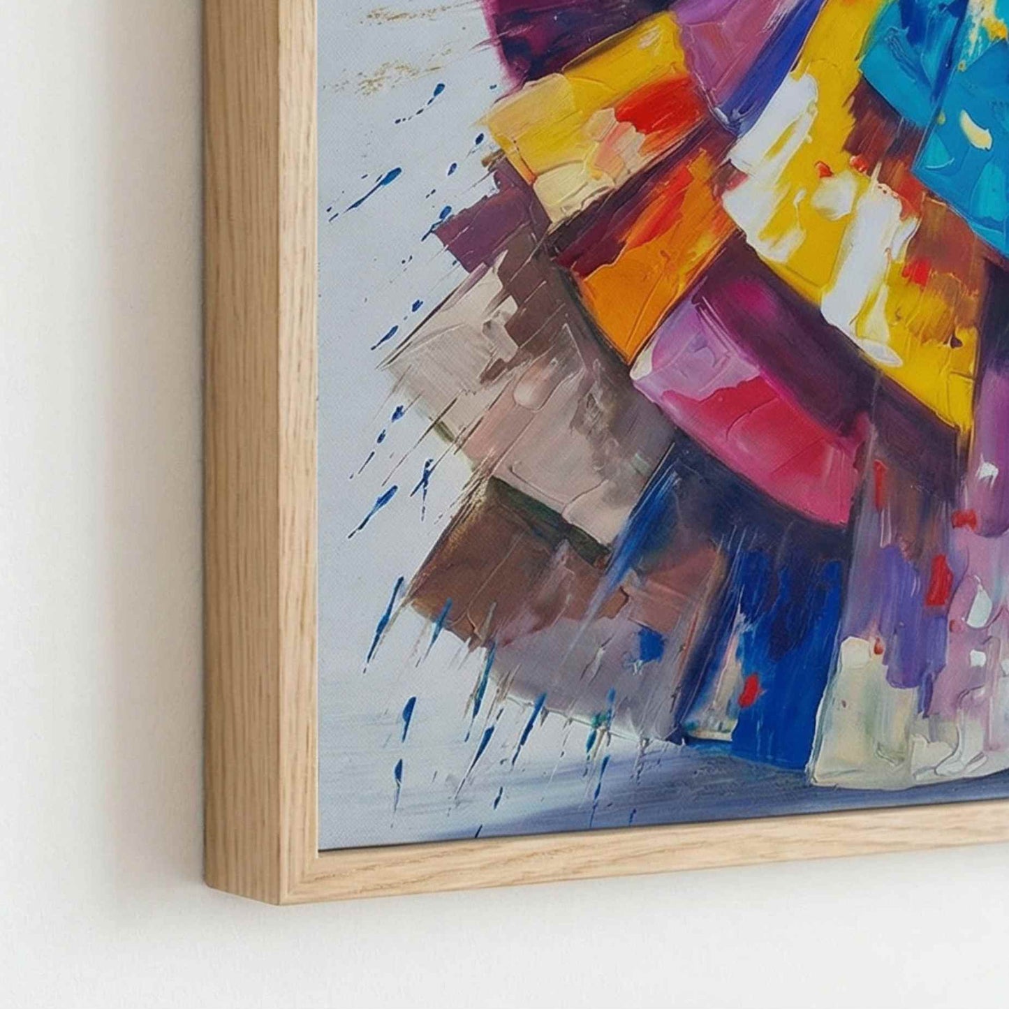Cuadro al óleo de mujer elegante con vestido colorido de Martin 120x90 cm